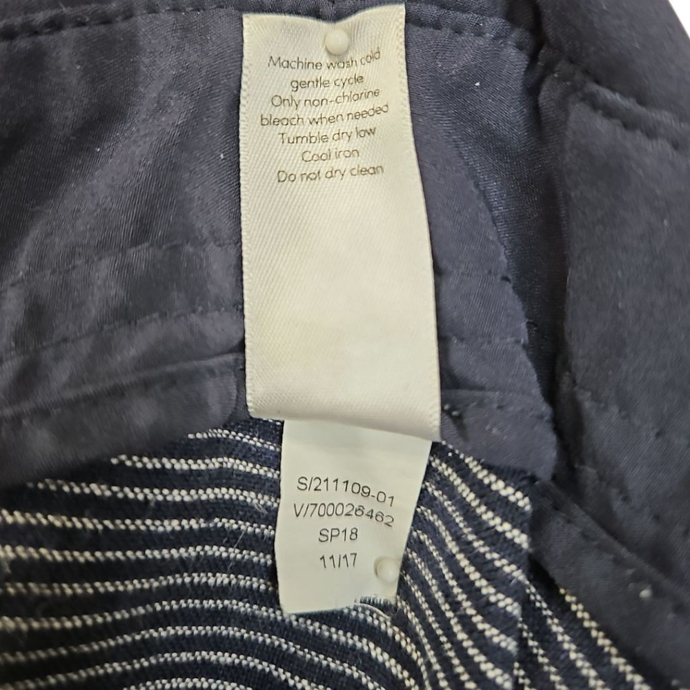 Athleta Beachside Bali Linen Blue Striped Shorts Size 6 - Picture 7 of 8